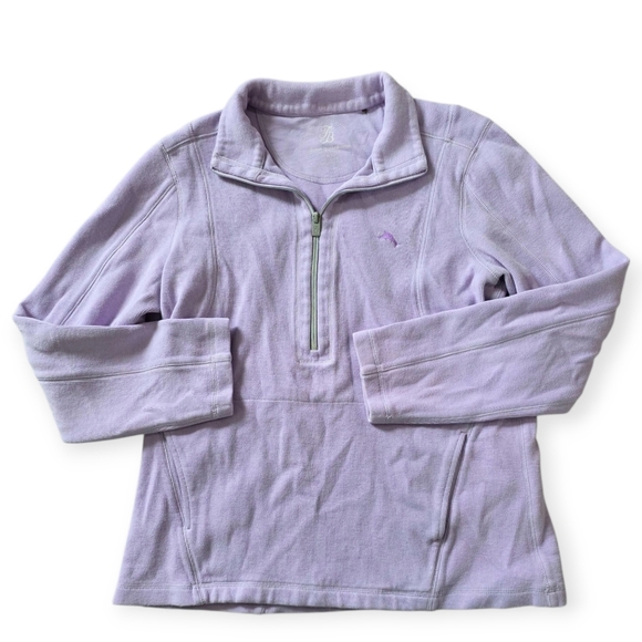 Tommy Bahama Lavender Quarter-Zip Pullover – Size Medium - Picture 1 of 9